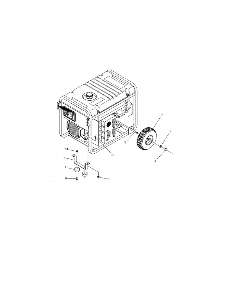 Wheel Kit Diagram and Parts List for 01893  Briggs and Stratton Generator